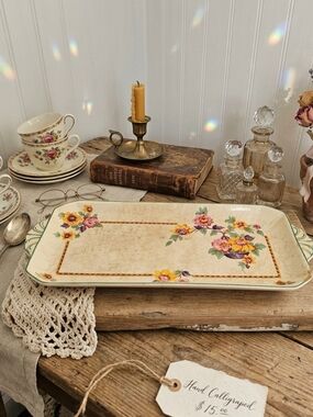 Antique Wedgwood & Co "Marlborough" Floral Ironstone Serving Tray - England